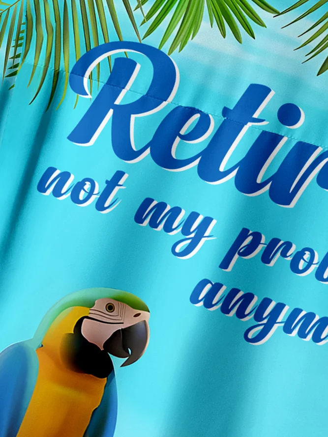 Parrot Chest Pocket Short Sleeve Hawaiian Shirt