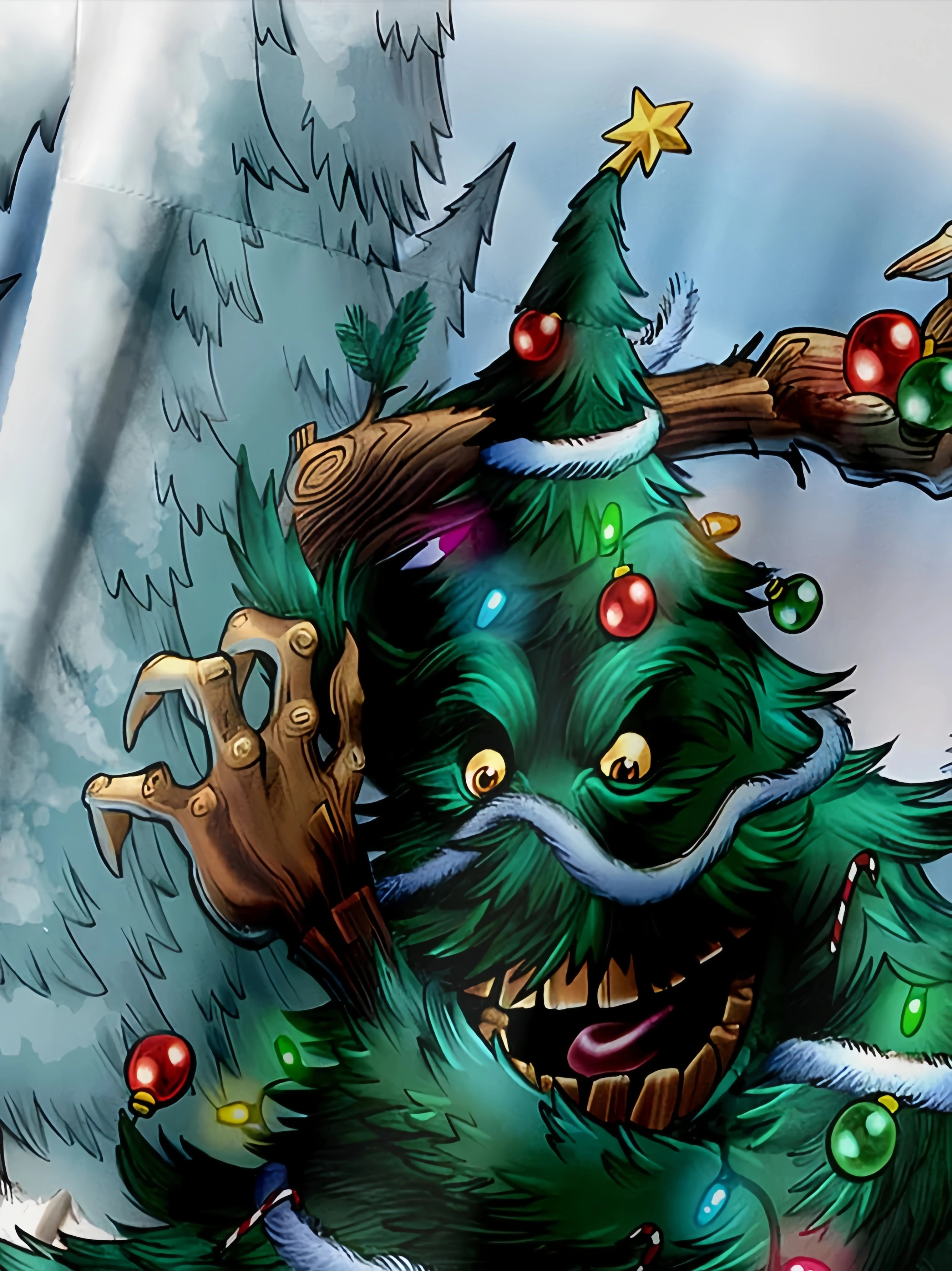 Santa Claus Chest Pocket Short Sleeve Casual Shirt