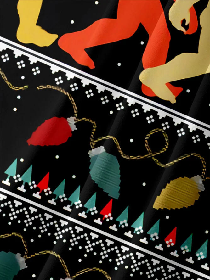 Christmas Chest Pocket Short Sleeve Casual Shirt