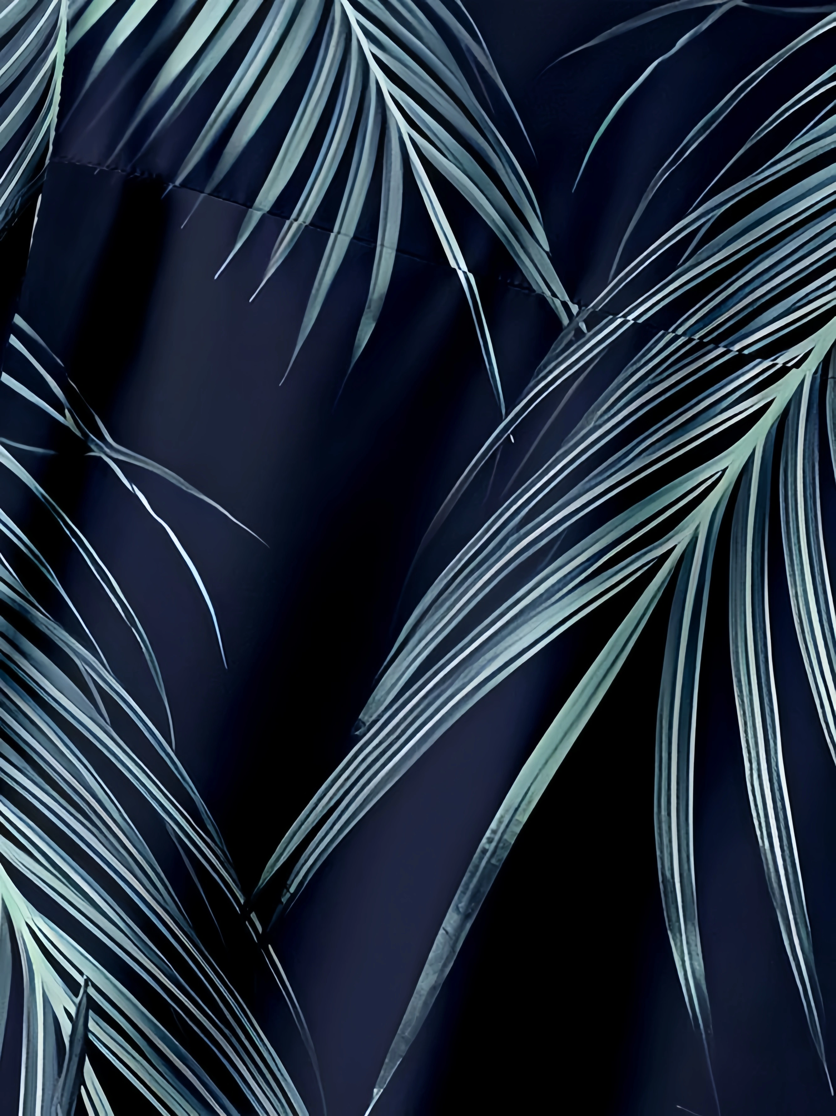 Palm Leaf Chest Pocket Short Sleeve Hawaiian Shirt