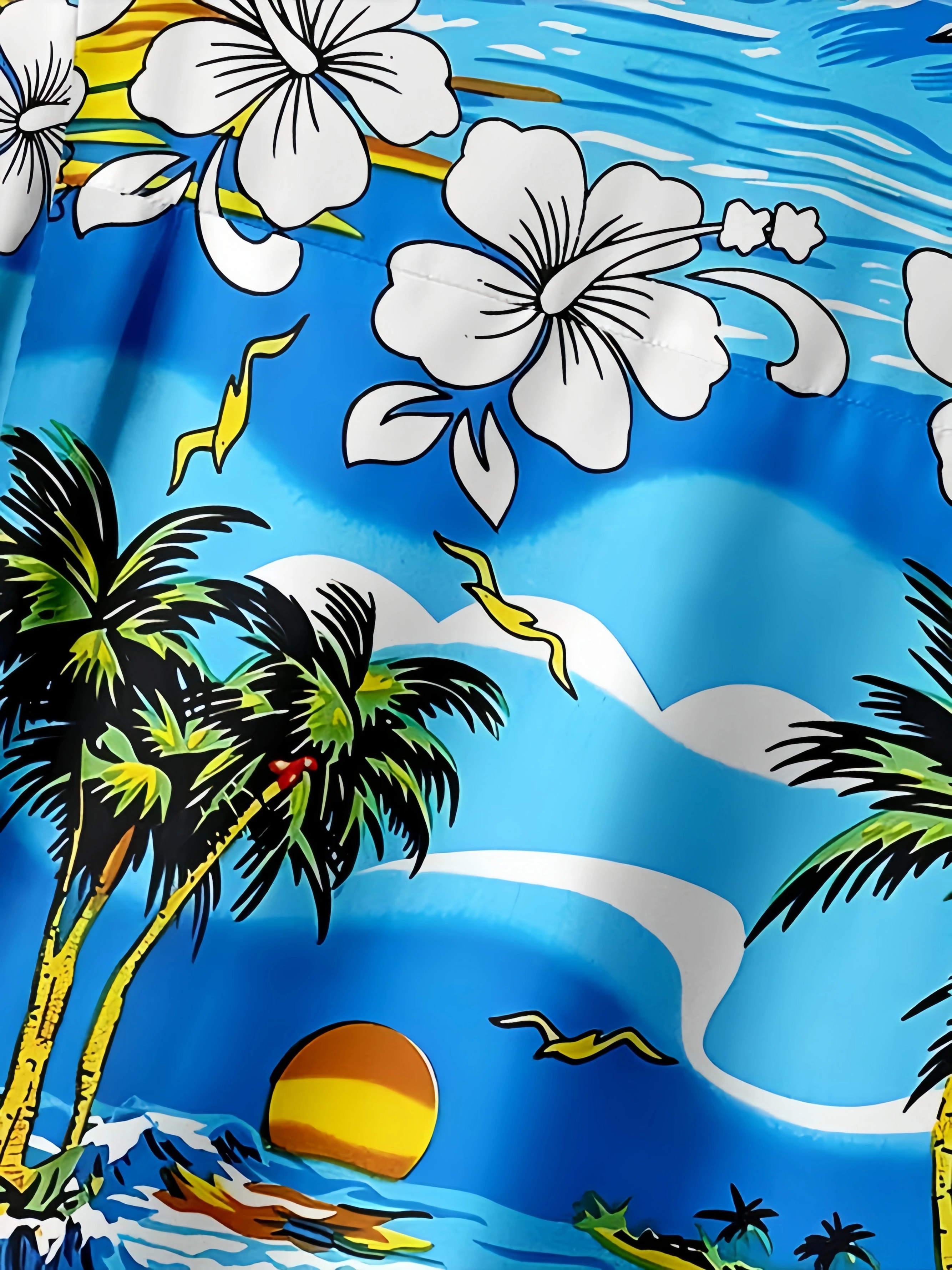 Floral Chest Pocket Short Sleeve Hawaiian Shirt