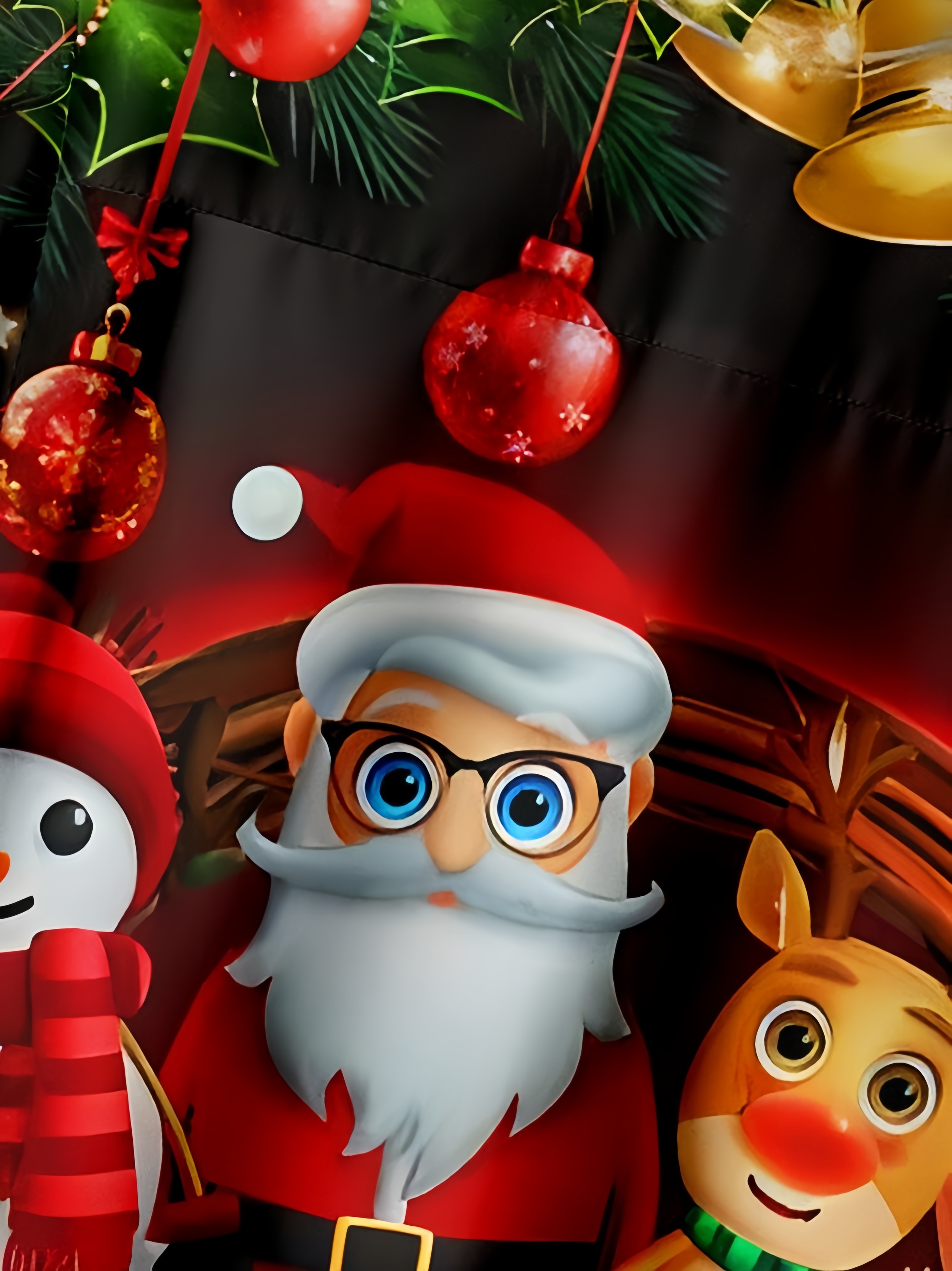 Christmas Chest Pocket Short Sleeve Hawaiian Shirt