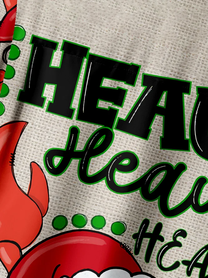 Christmas Lobster Chest Pocket Short Sleeve Casual Shirt