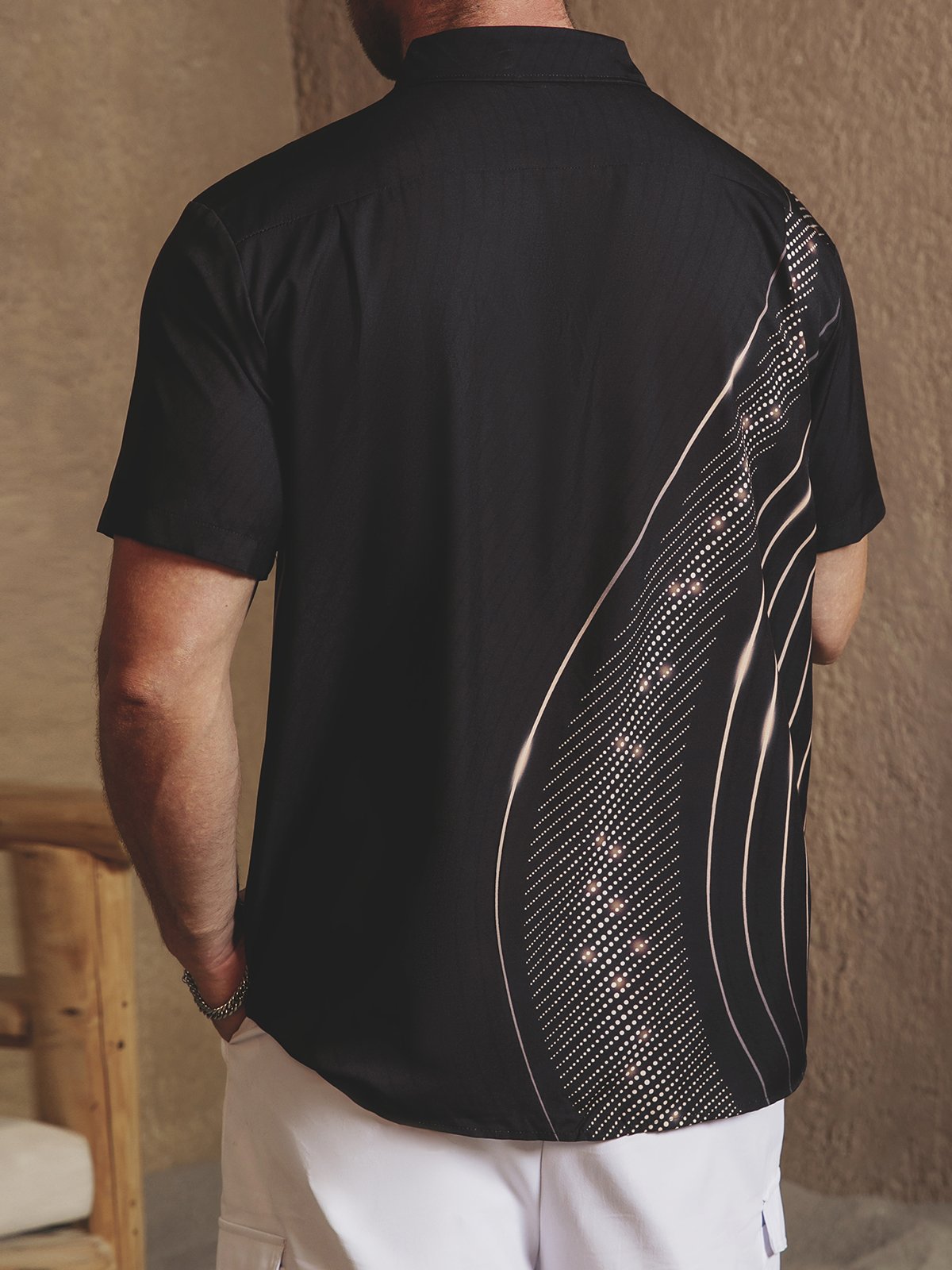 Easter Cross Chest Pocket Short Sleeve Casual Shirt