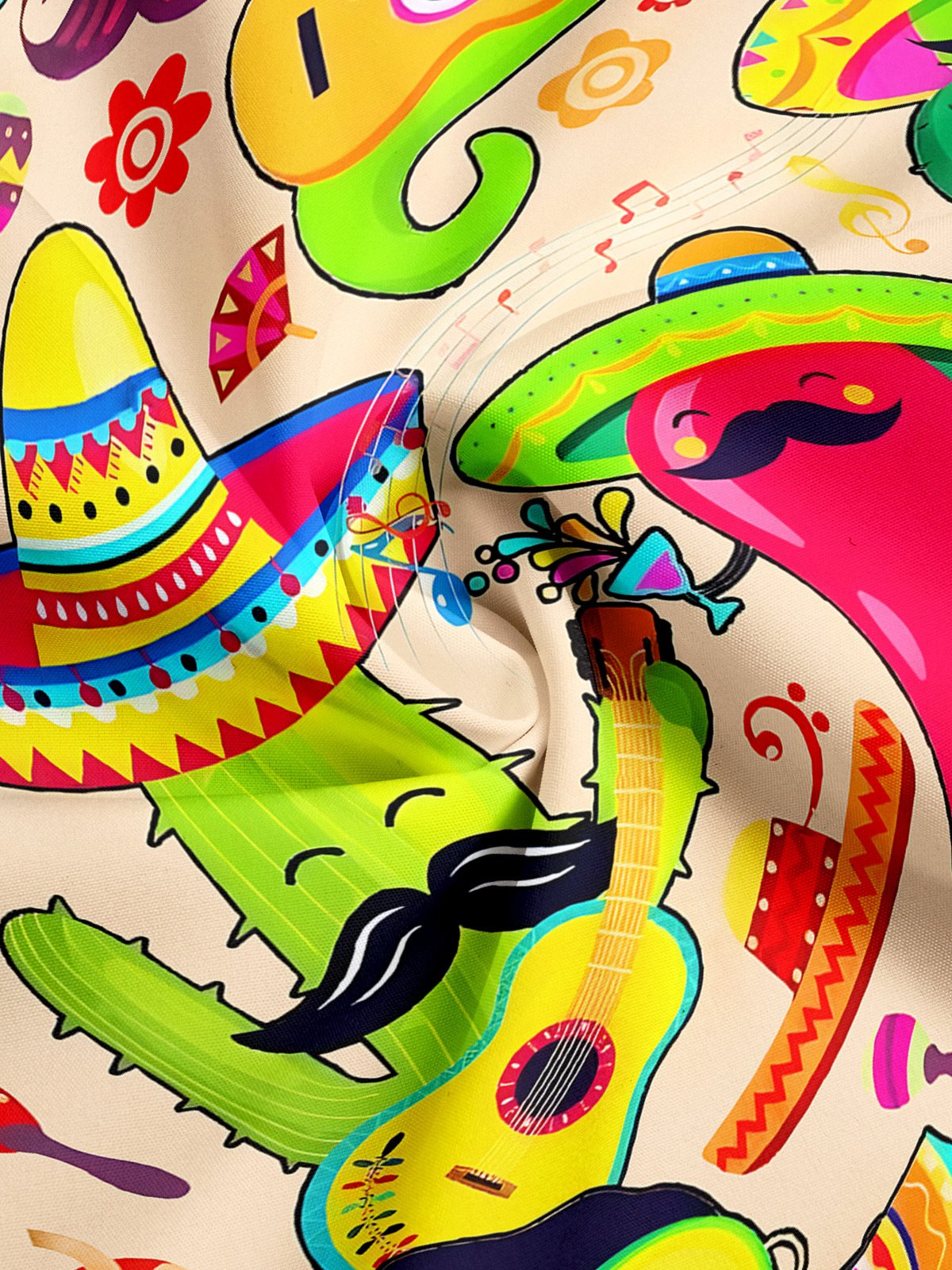 Mexican Culture Cactus Chili Pepper Short Sleeve Aloha Shirt