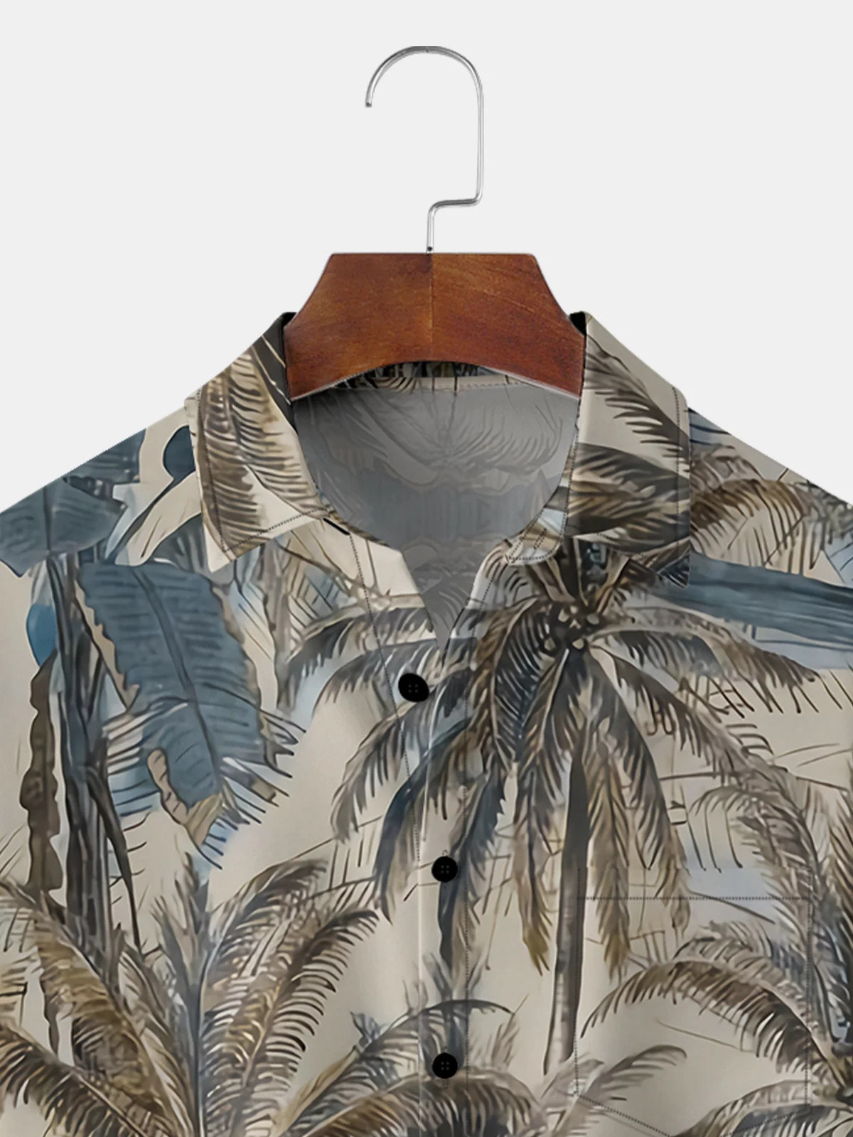 Mens Hawaiian Coconut Print Lapel Chest Pocket Short Sleeve Funky Aloha Shirt