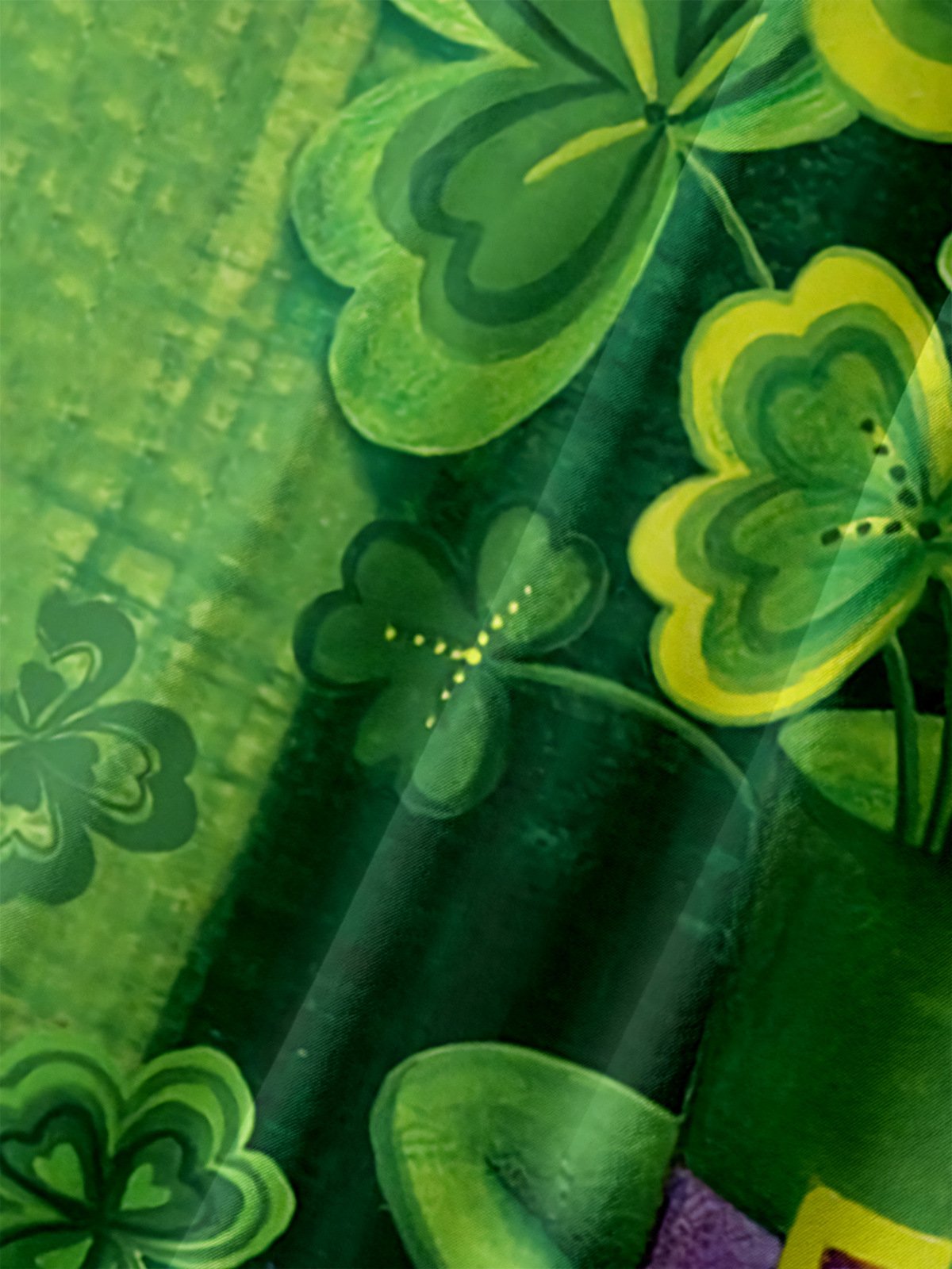 St. Patrick's Day Clover Chest Pocket Short Sleeve Hawaiian Shirt