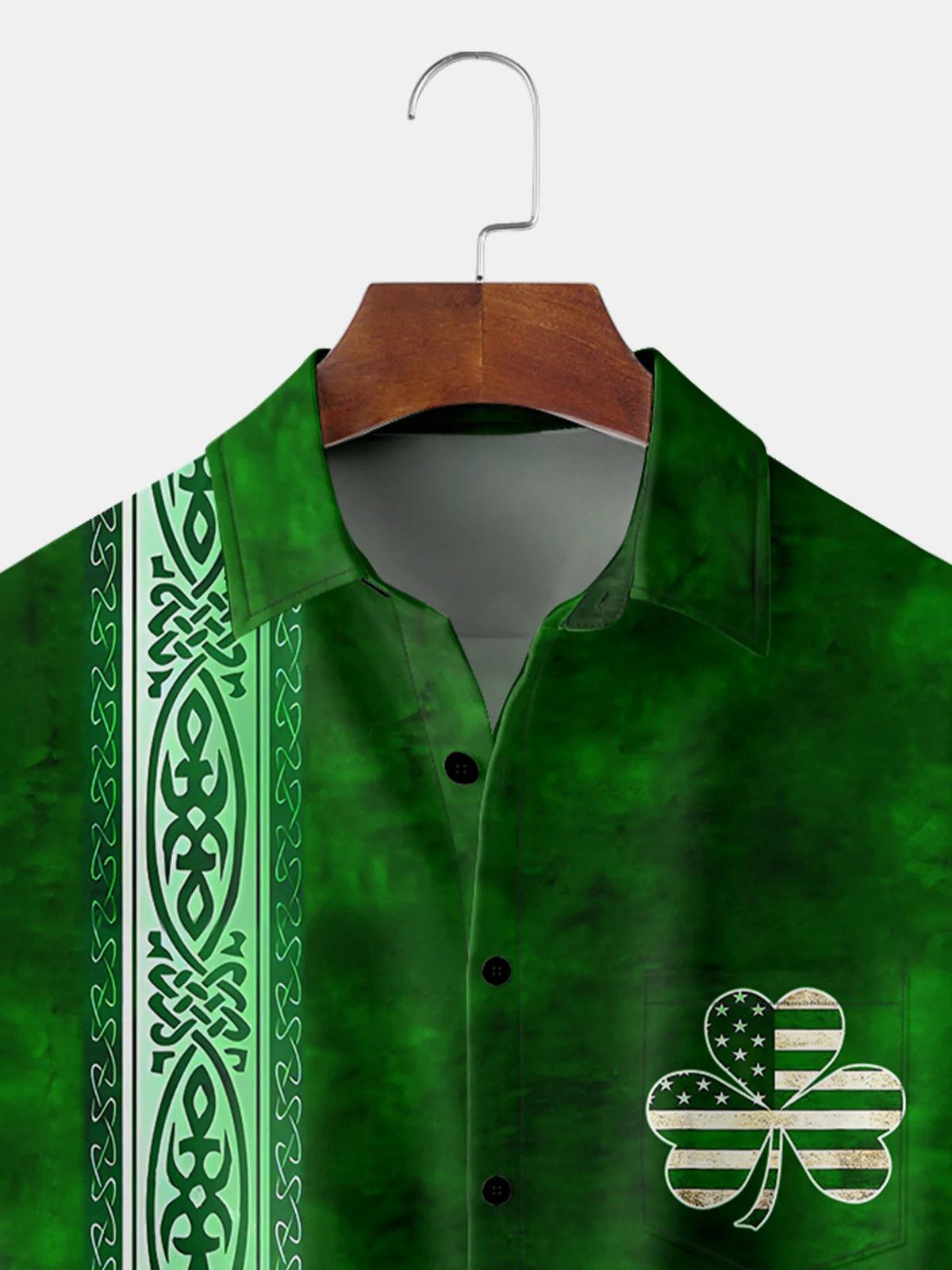 St. Patrick's Day Chest Pocket Short Sleeve Bowling Shirt