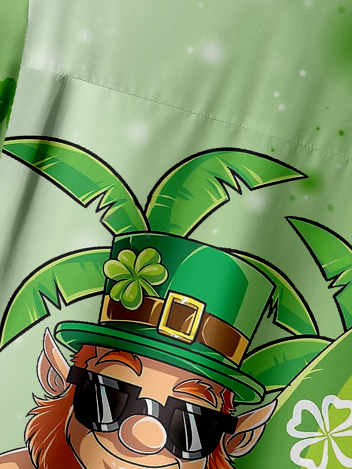 St. Patrick's Day Beach Chest Pocket Short Sleeve Hawaiian Shirt