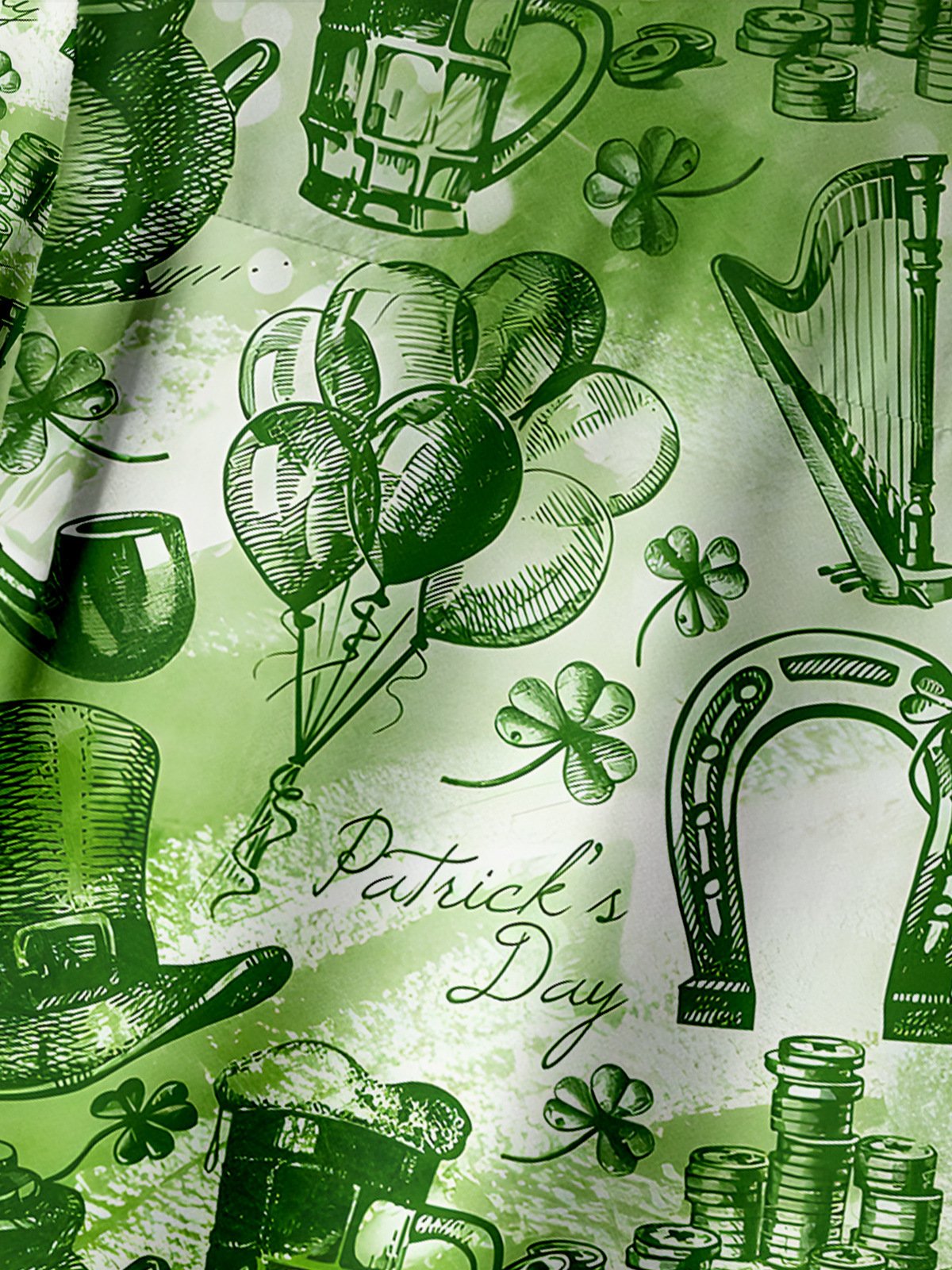 St. Patrick Chest Pocket Short Sleeve Casual Shirt