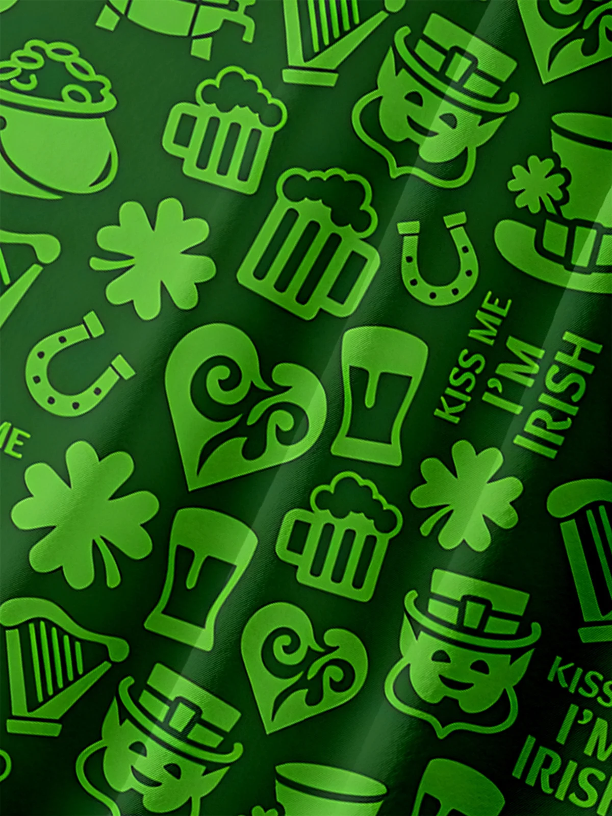 St. Patrick's Day Chest Pocket Short Sleeve Casual Shirt