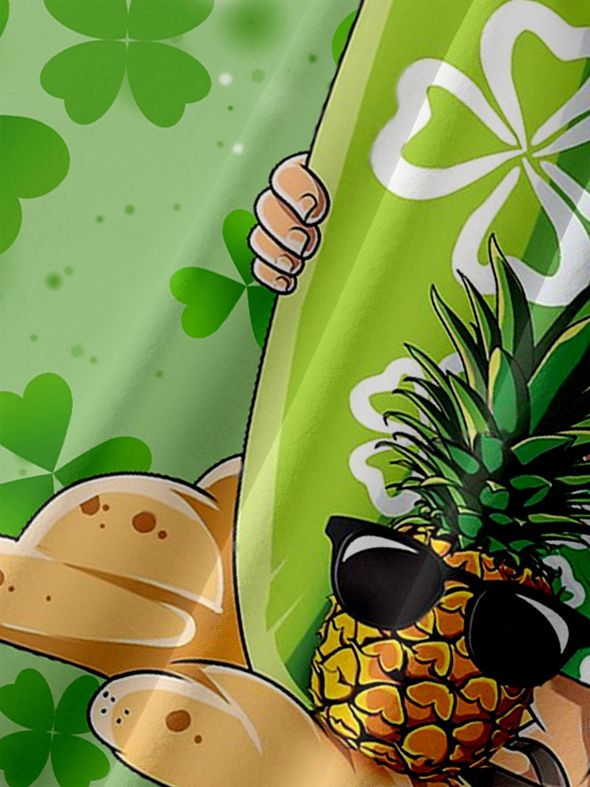 St. Patrick's Day Beach Chest Pocket Short Sleeve Hawaiian Shirt