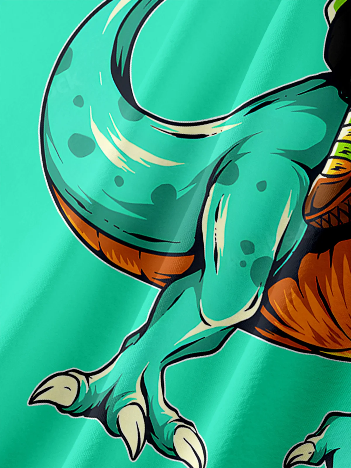 St. Patrick's Day Dinosaur Chest Pocket Short Sleeve Casual Shirt