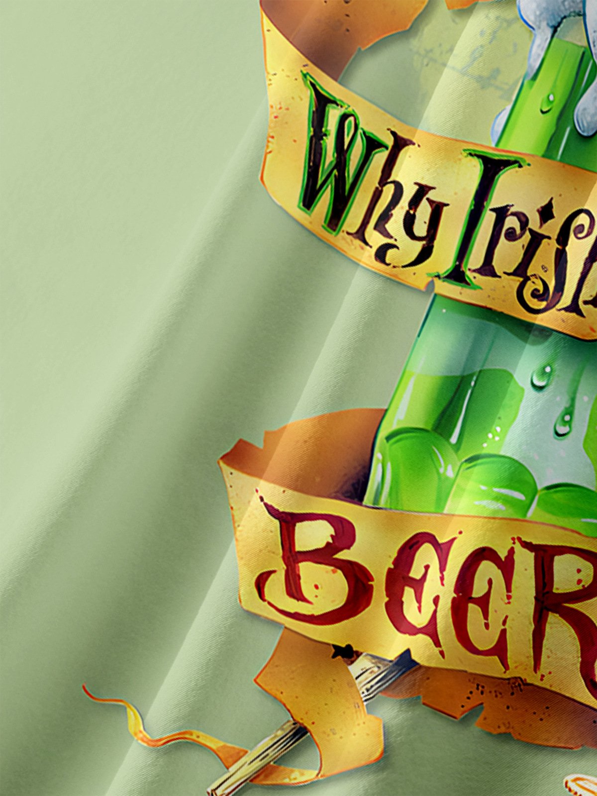 St. Patrick's Day Parrot Chest Pocket Short Sleeve Hawaiian Shirt