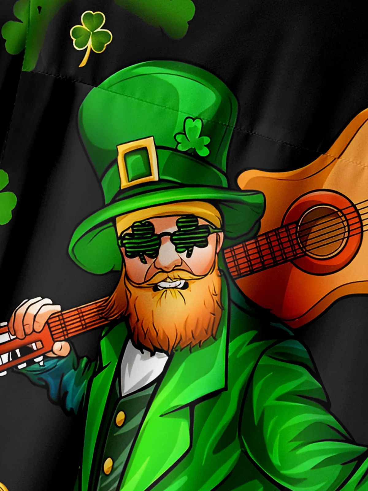 St. Patrick's Day Chest Pocket Short Sleeve Casual Shirt