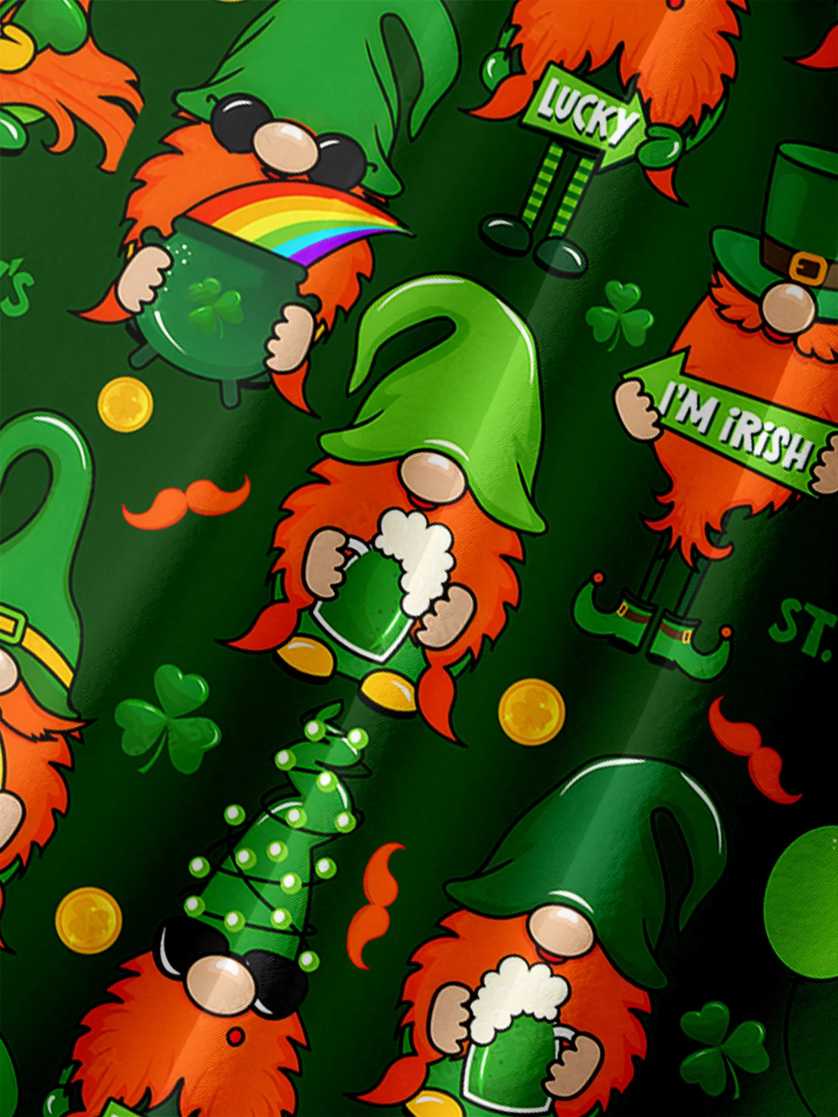 St. Patrick's Day Chest Pocket Short Sleeve Casual Shirt