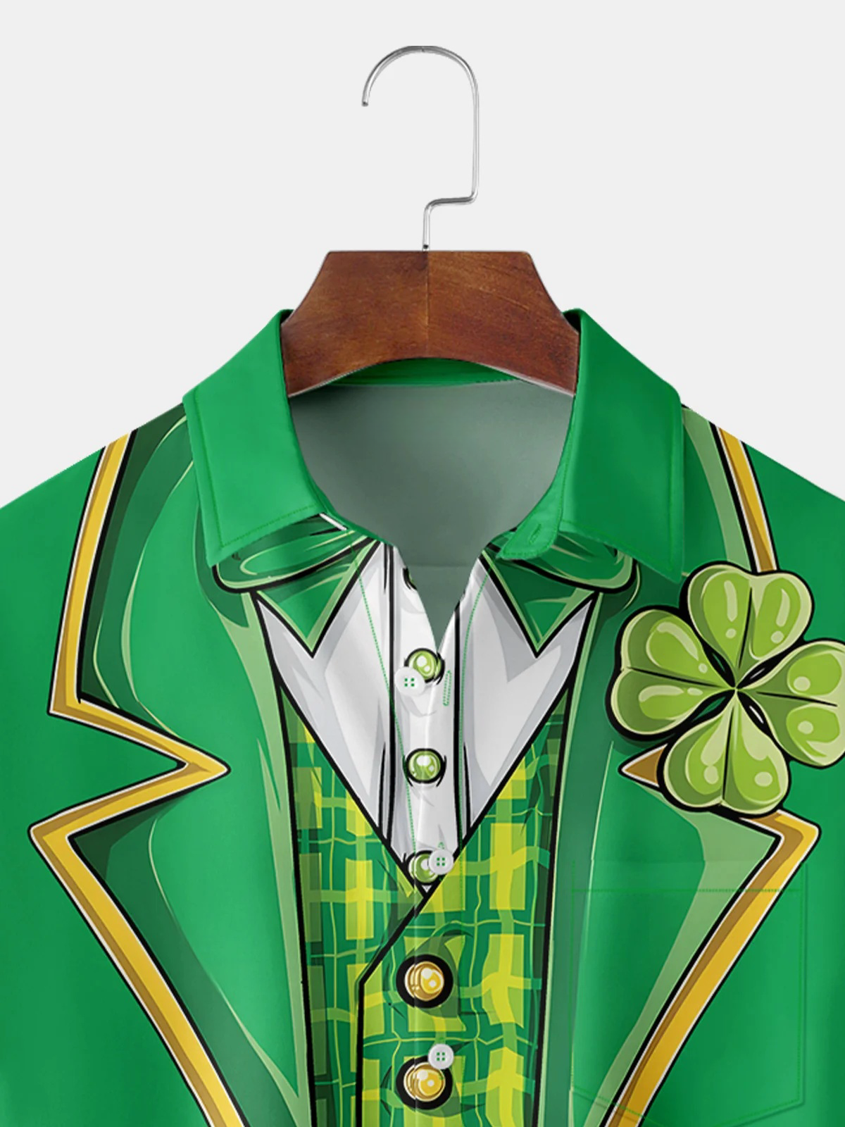 St. Patrick's Day Chest Pocket Short Sleeve Casual Shirt