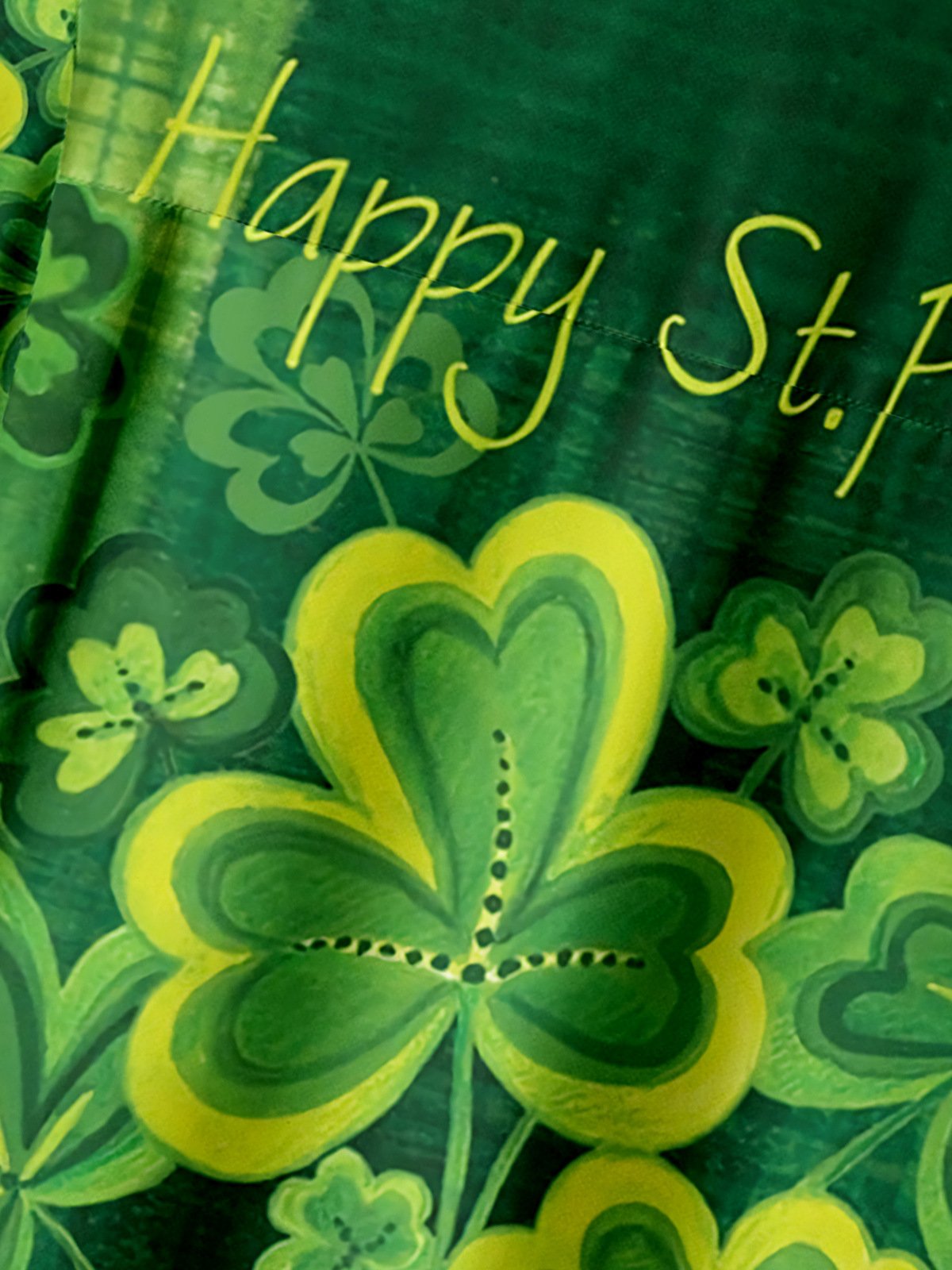 St. Patrick's Day Clover Chest Pocket Short Sleeve Hawaiian Shirt