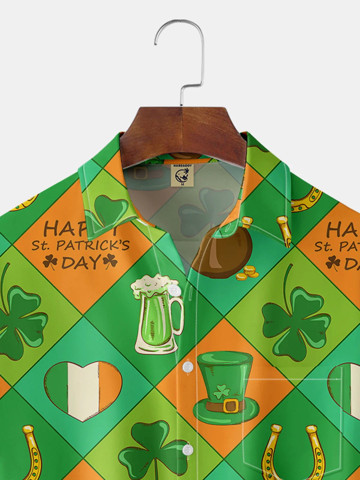 St. Patrick's Day Chest Pocket Short Sleeve Casual Shirt