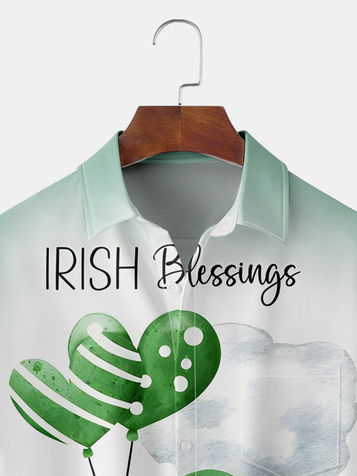 Irish St Patricks Day Chest Pocket Short Sleeve Casual Shirt
