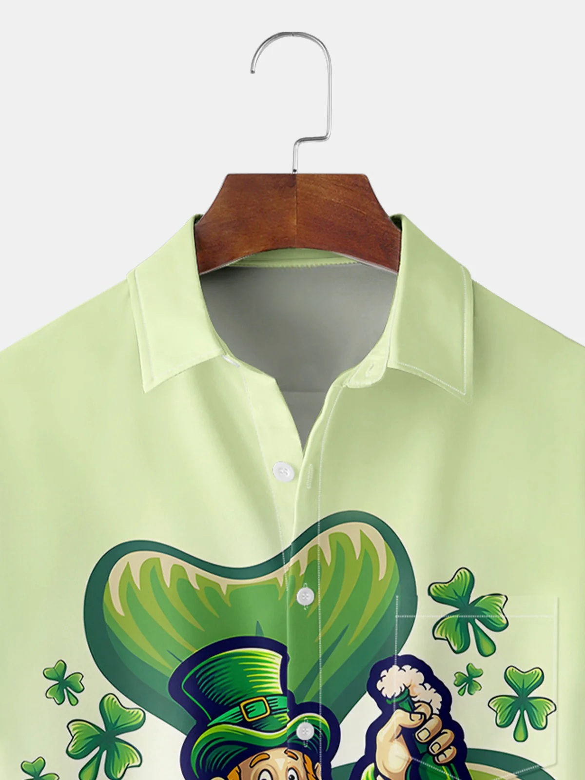 St. Patrick's Day Chest Pocket Short Sleeve Casual Shirt