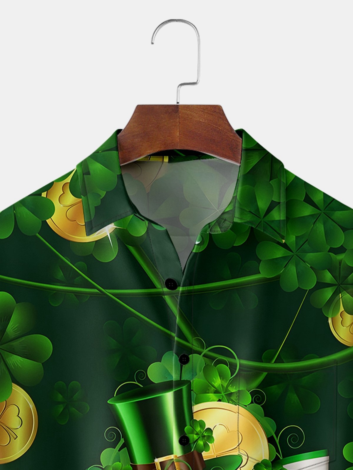 St Patricks Day Chest Pocket Short Sleeve Casual Shirt