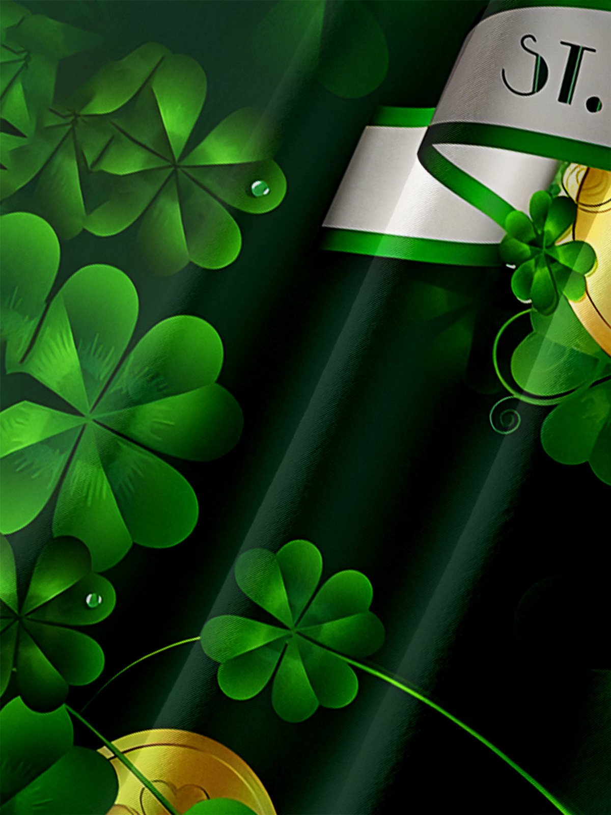 St Patricks Day Chest Pocket Short Sleeve Casual Shirt