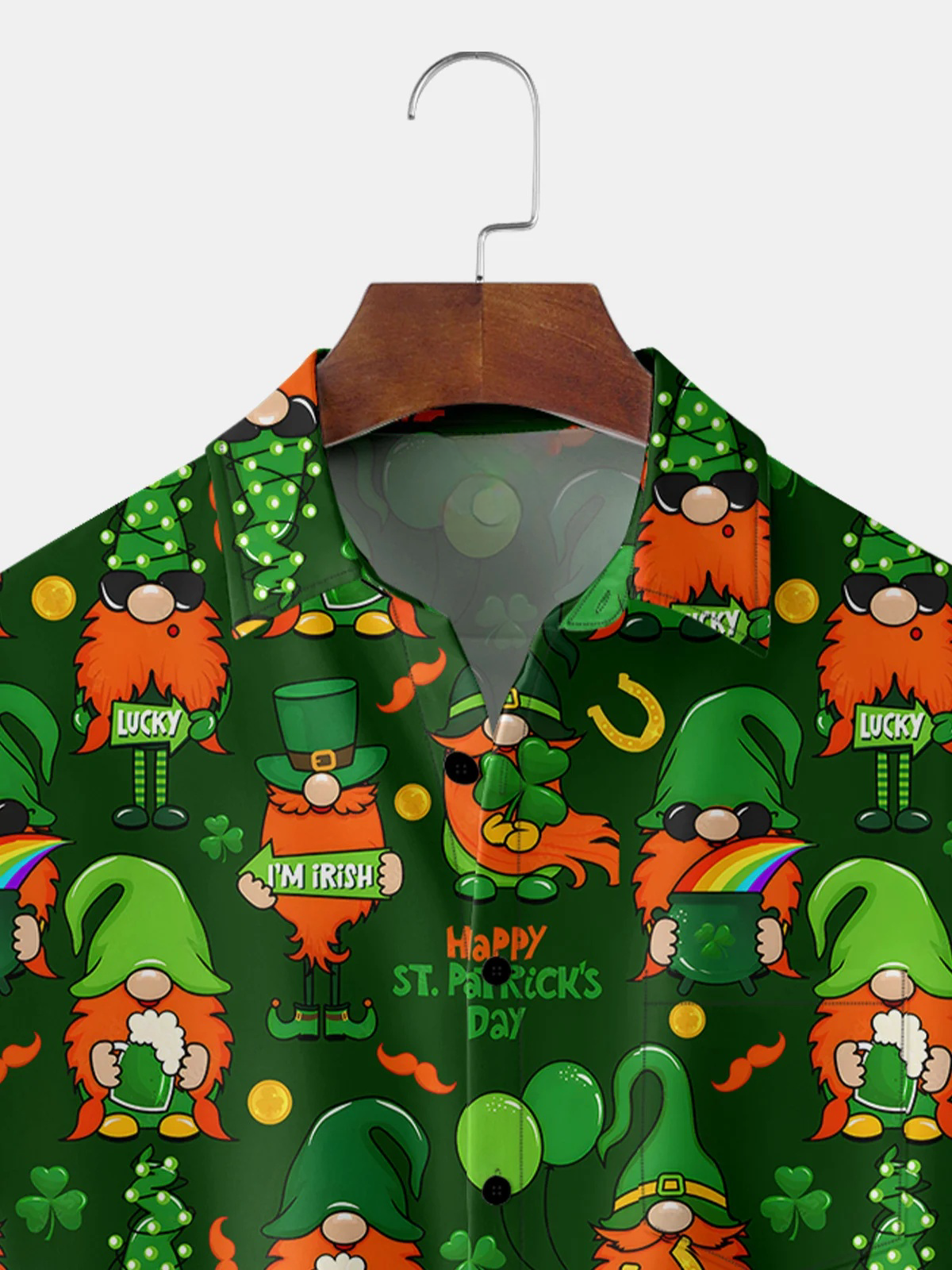St. Patrick's Day Chest Pocket Short Sleeve Casual Shirt
