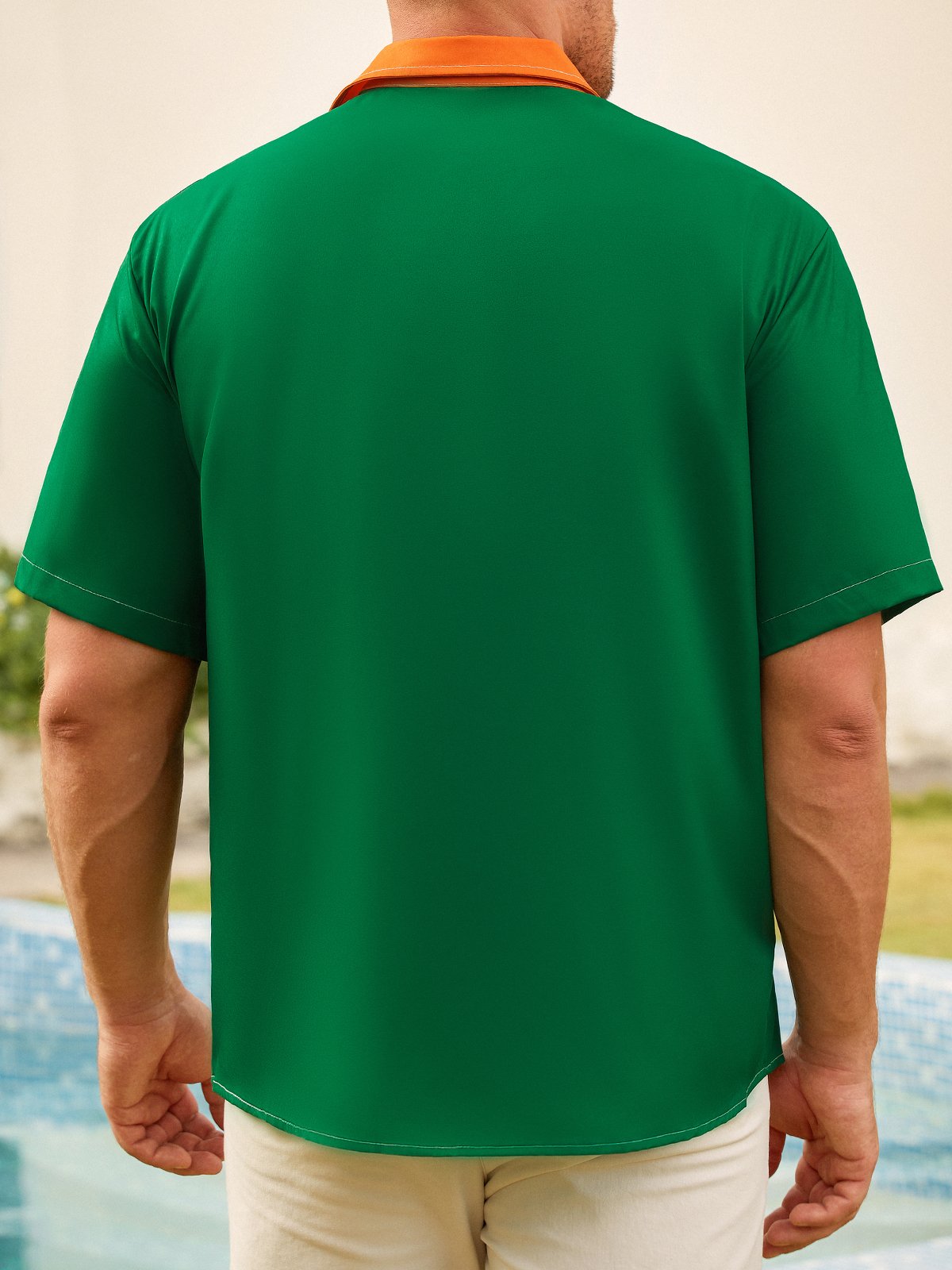 Mens St Patrick’s Day Shamrock Print Casual Breathable Short Sleeve Hawaiian Shirt