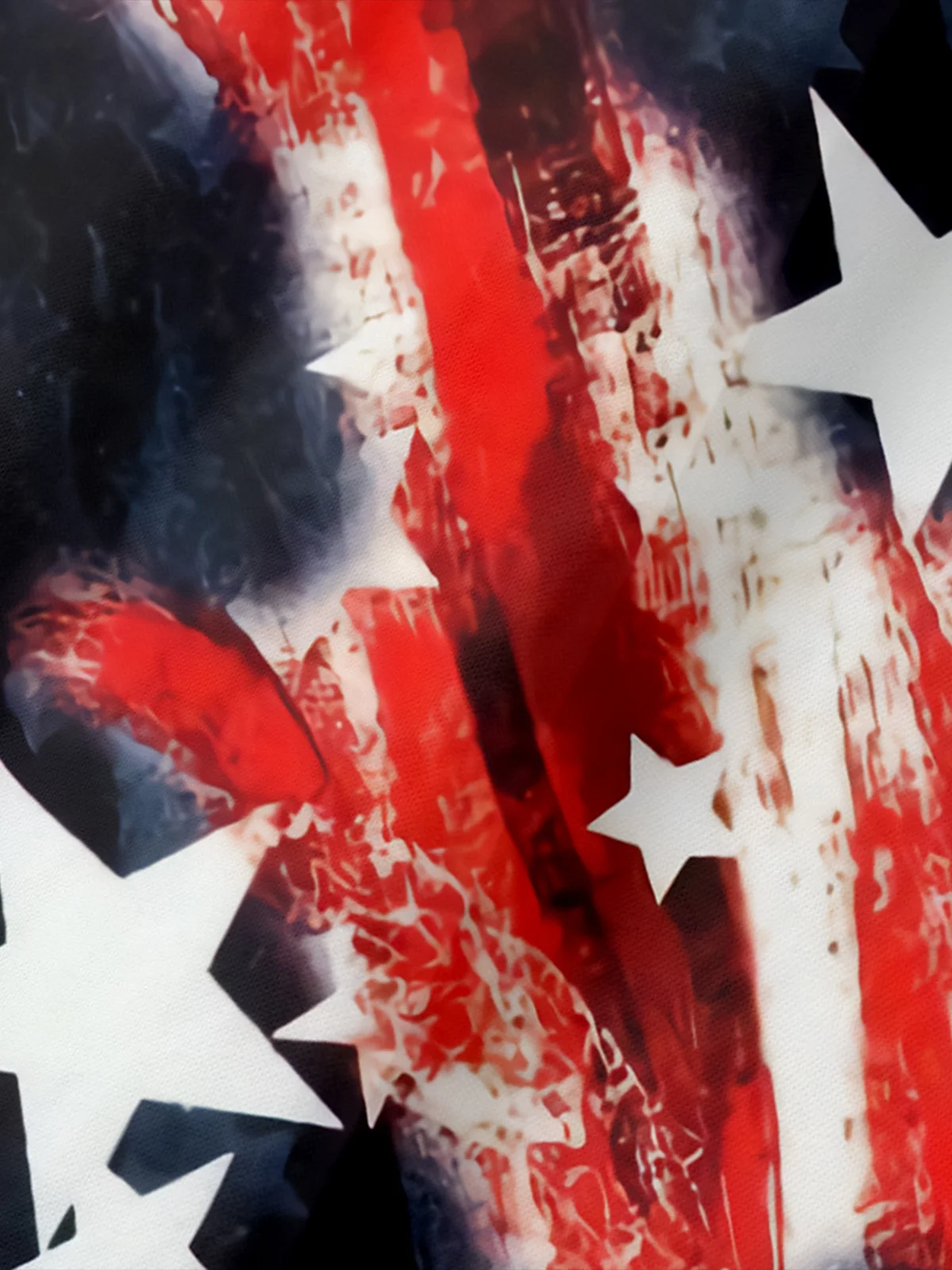 American Flag Button Down Short Sleeve Polo Shirt