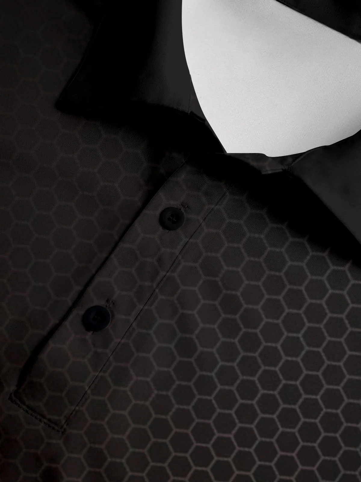 Gradient Color Button Short Sleeve Polo Shirt