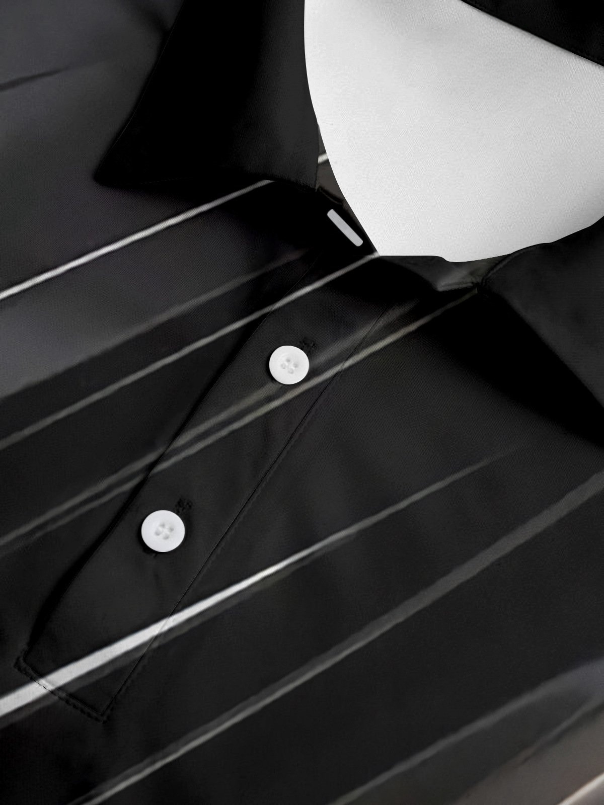 3D Gradient Abstract Geometric Button Short Sleeve Polo Shirt