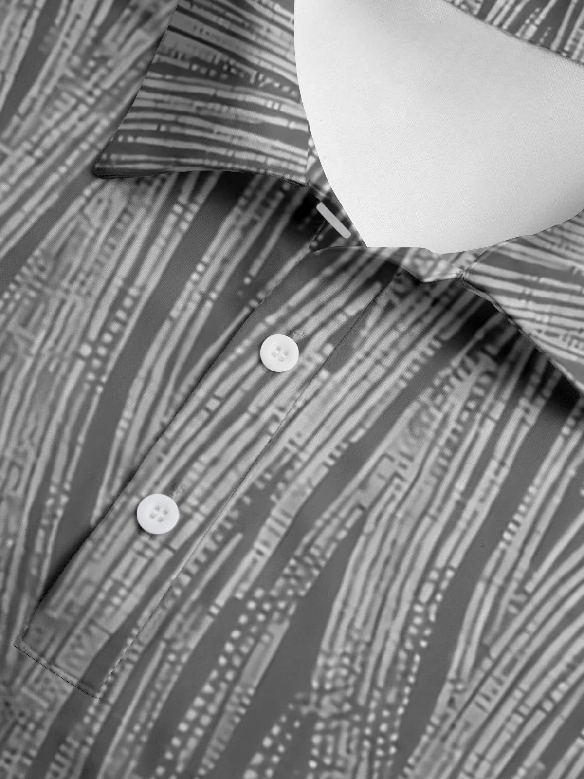 Ombre Geometric Button Short Sleeve Polo Shirt