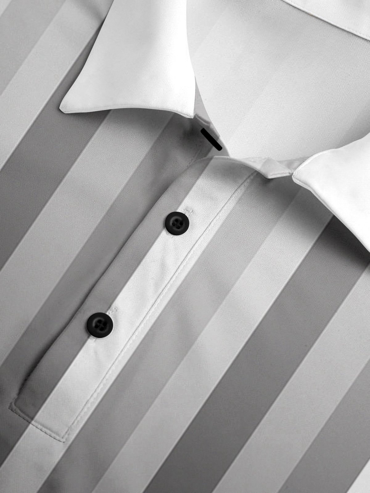 Casual Art Collection Gradient Striped Geometric Pattern Lapel Short Sleeve Polo Print Top