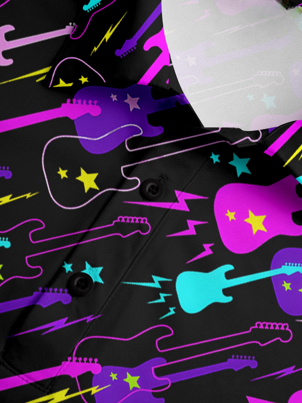 Moisture-wicking Guitar Short Sleeve Golf Polo Shirt