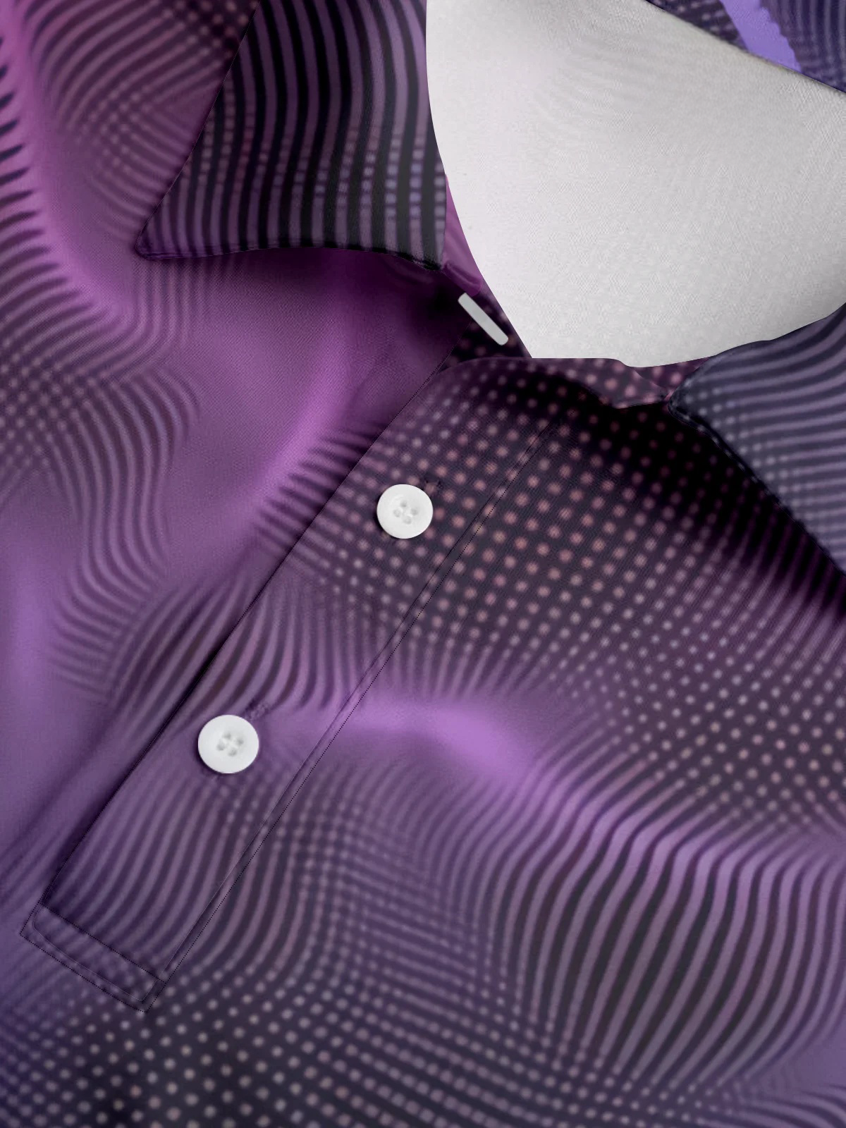 Gradient 3D Abstract Polka Dot Short Sleeve Polo Shirt