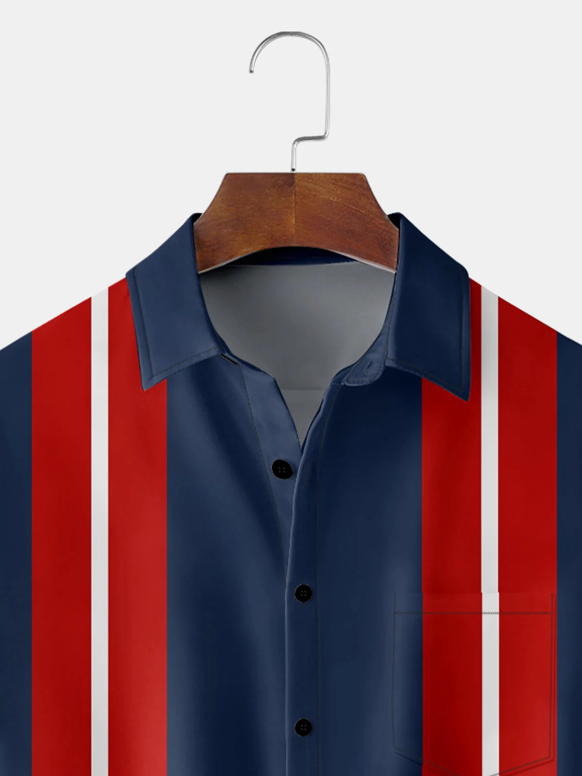 Football Chest Pocket Short Sleeve Bowling Shirt