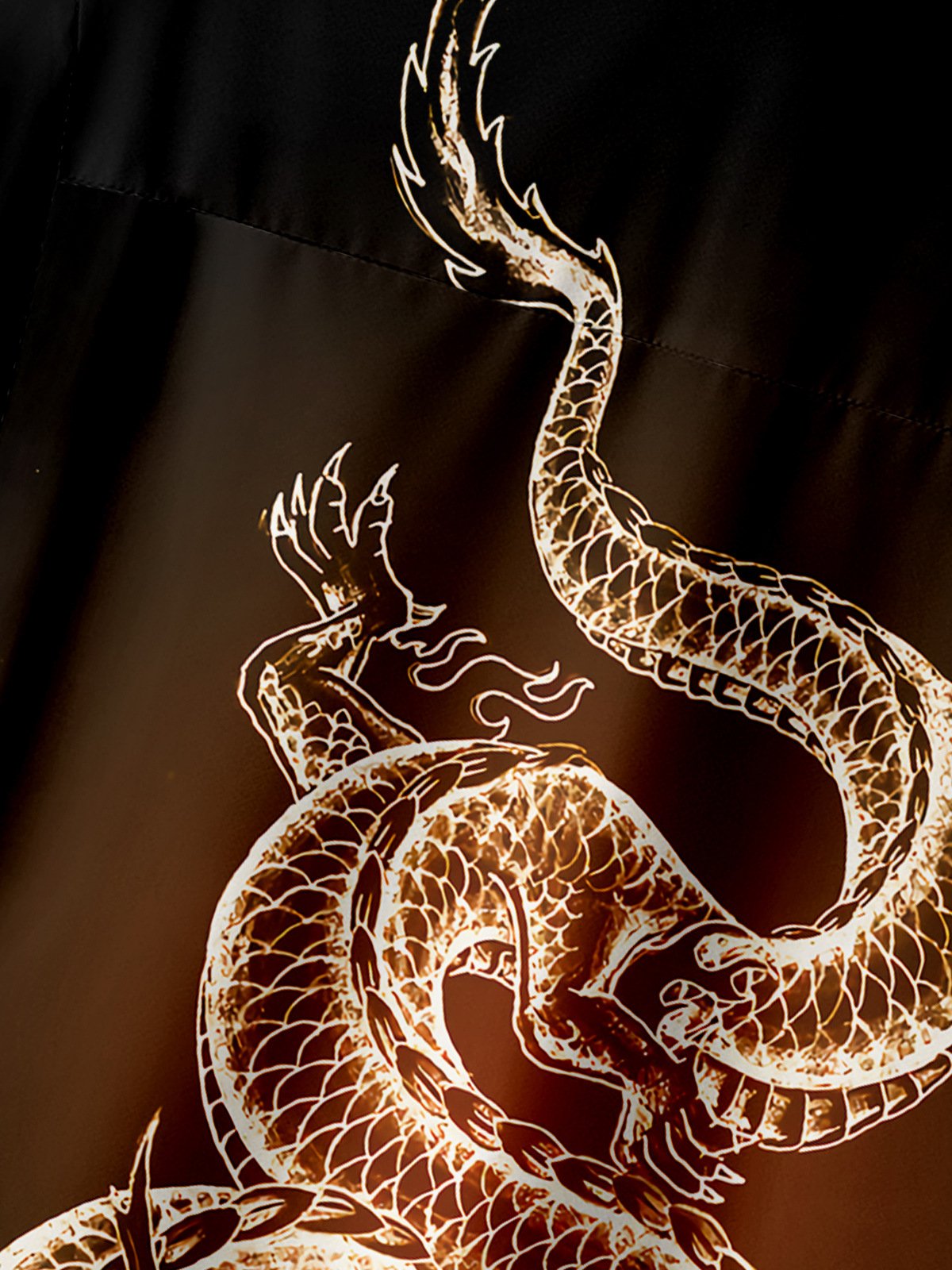 Dragon Chest Pocket Short Sleeves Casual Shirt