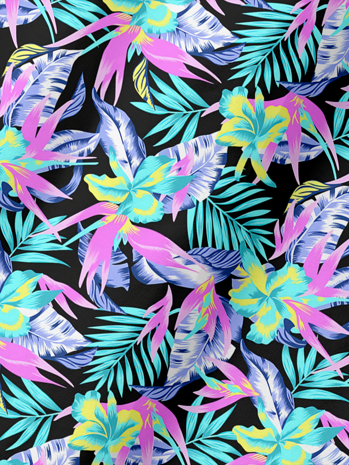 Moisture-wicking Tropical Short Sleeve Golf Polo Shirt