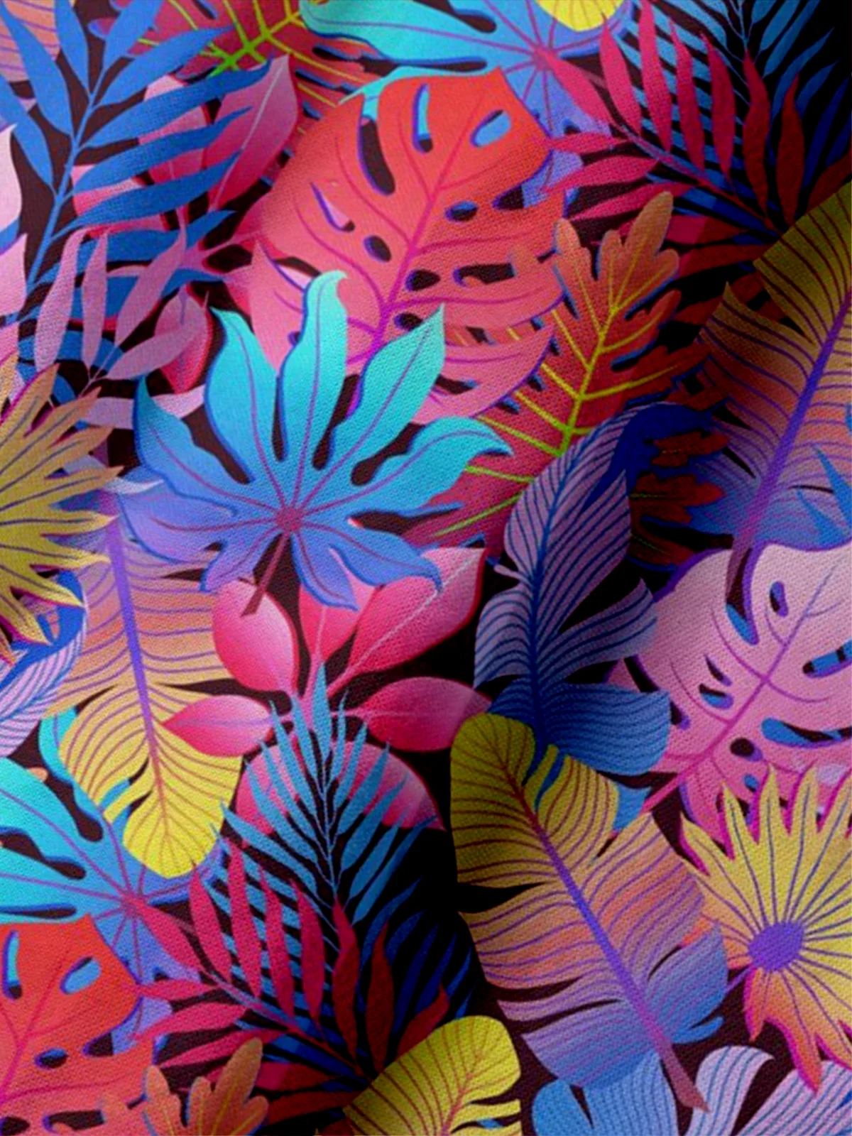 Moisture-wicking Golf Polo Gradient Tropical Plant