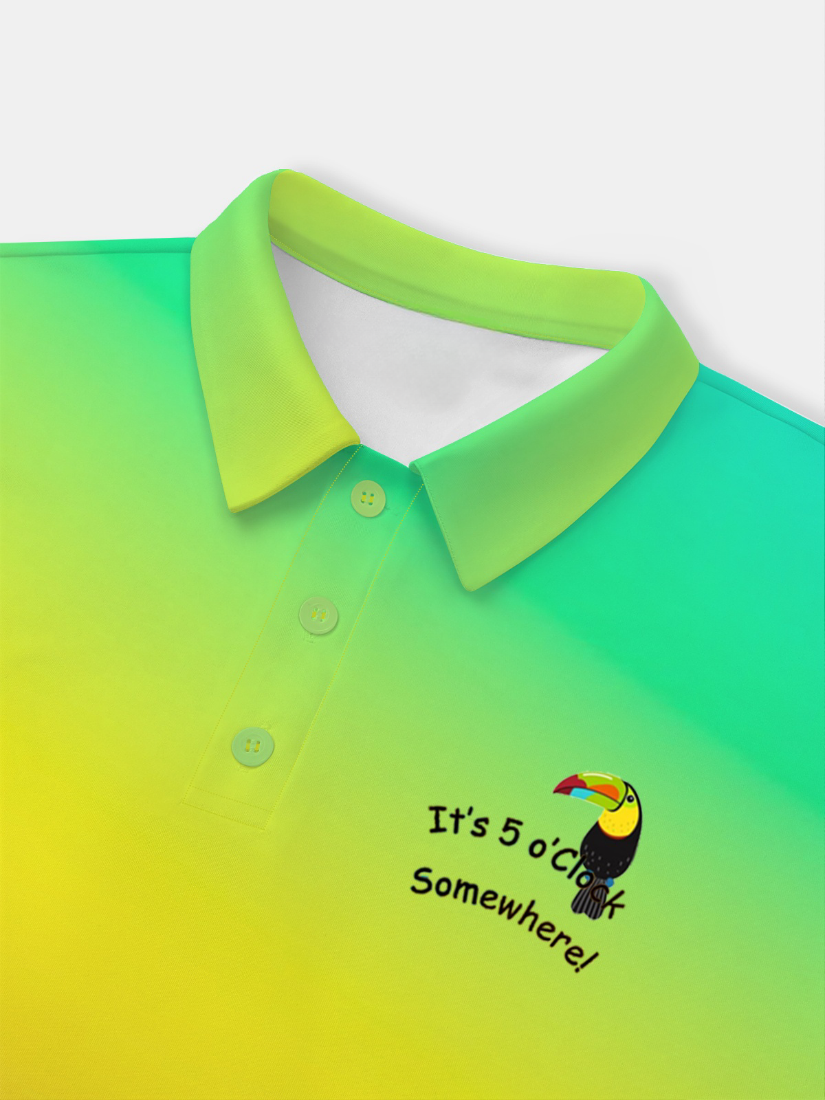 Moisture-wicking Golf Polo Gradient Toucan Text Letter