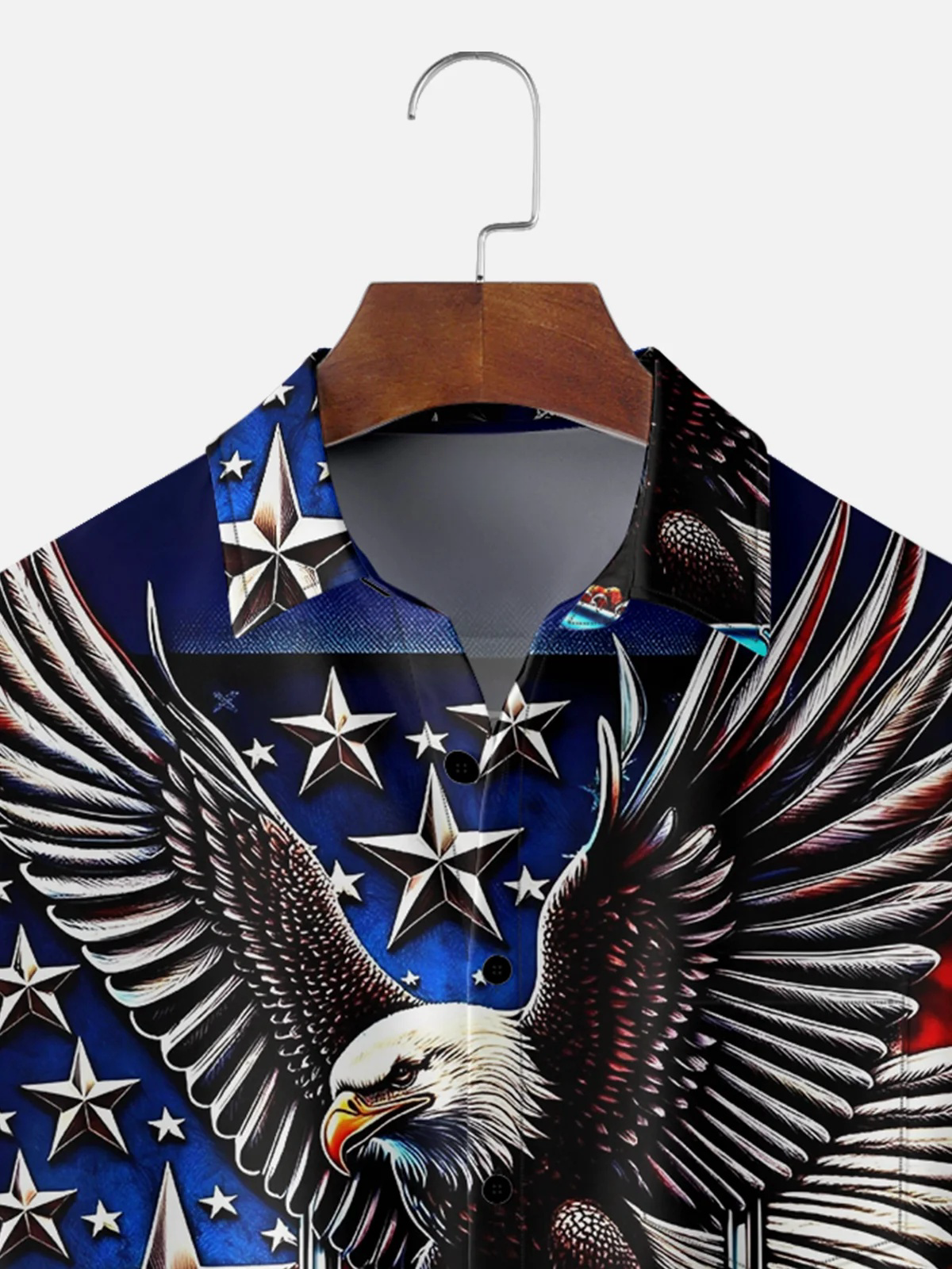Moisture Wicking Independence Day Flag Eagle Casual Shirt