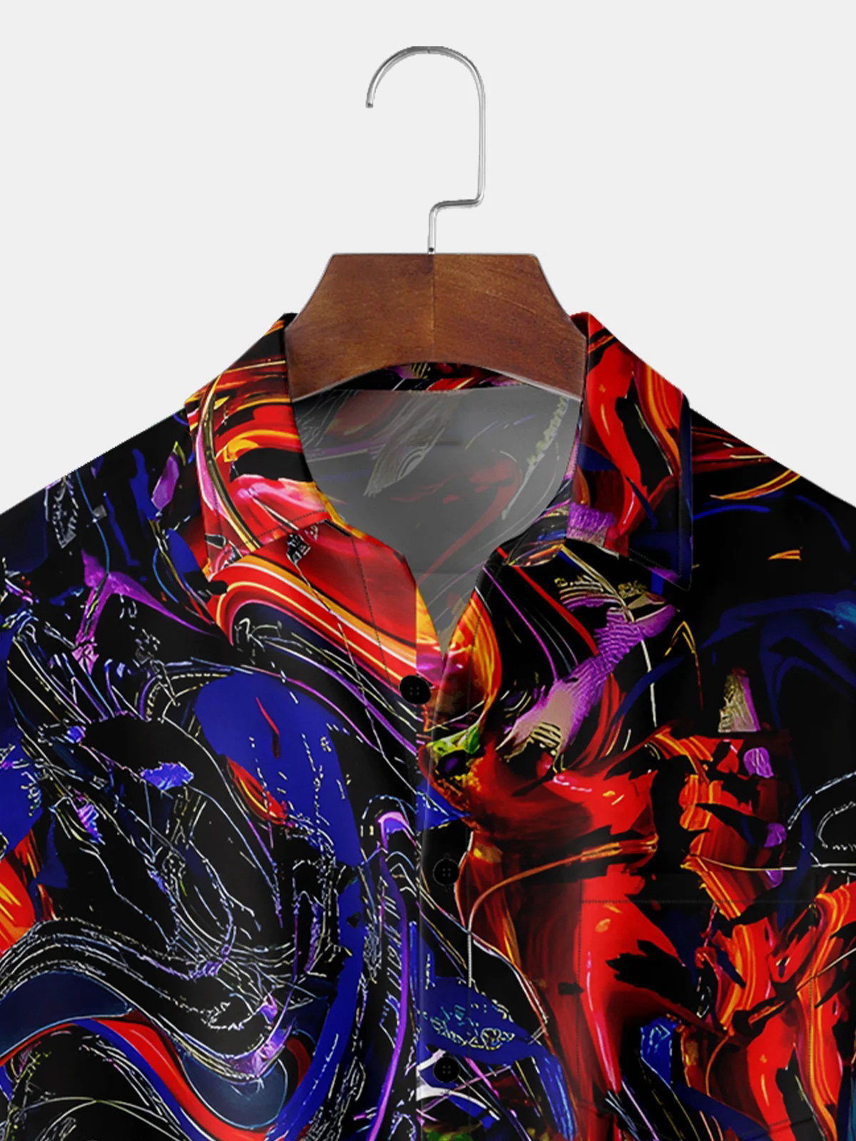 Moisture-wicking Abstract Geometric Chest Pocket Casual Shirt