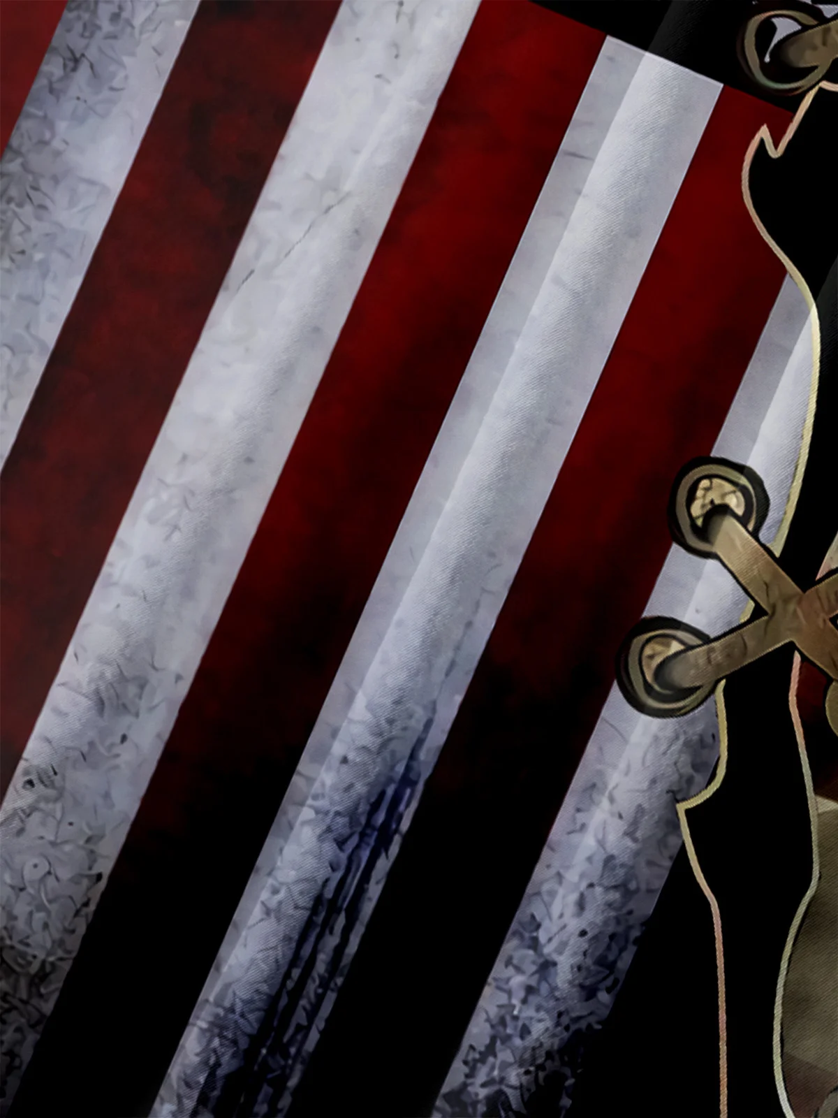 American Flag Eagle Chest Pocket Short Sleeve Casual Shirt