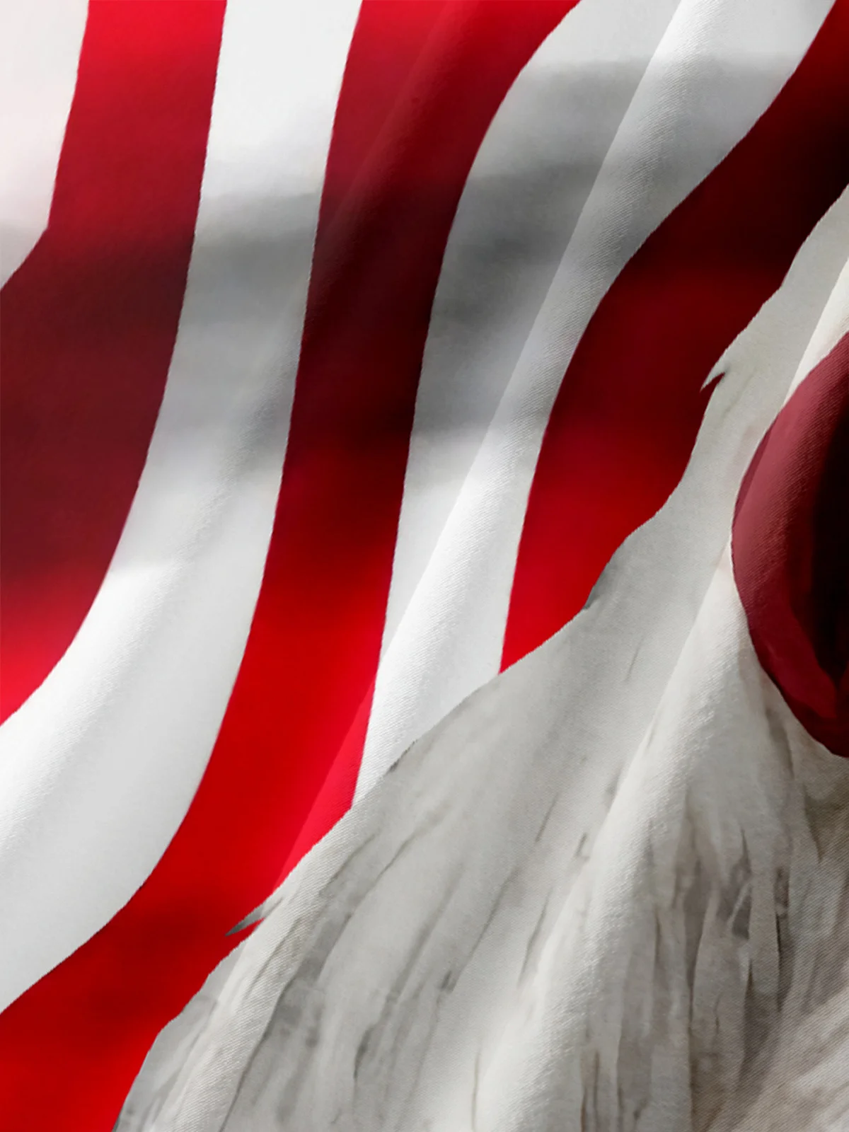 American Flag Fun Rooster Breast Pocket Short Sleeve Casual Shirt