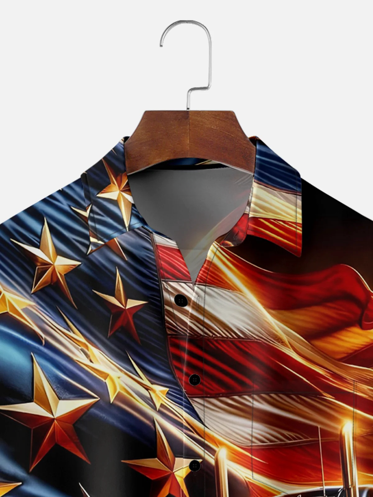 Moisture Wicking Independence Day Flag Casual Shirt