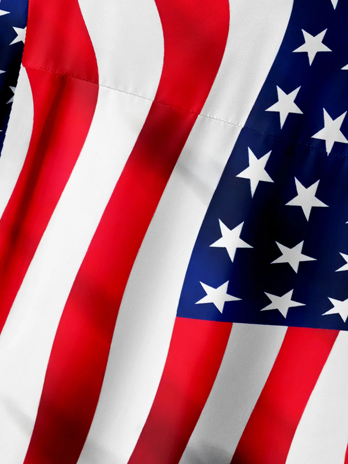 American Flag Fun Rooster Breast Pocket Short Sleeve Casual Shirt