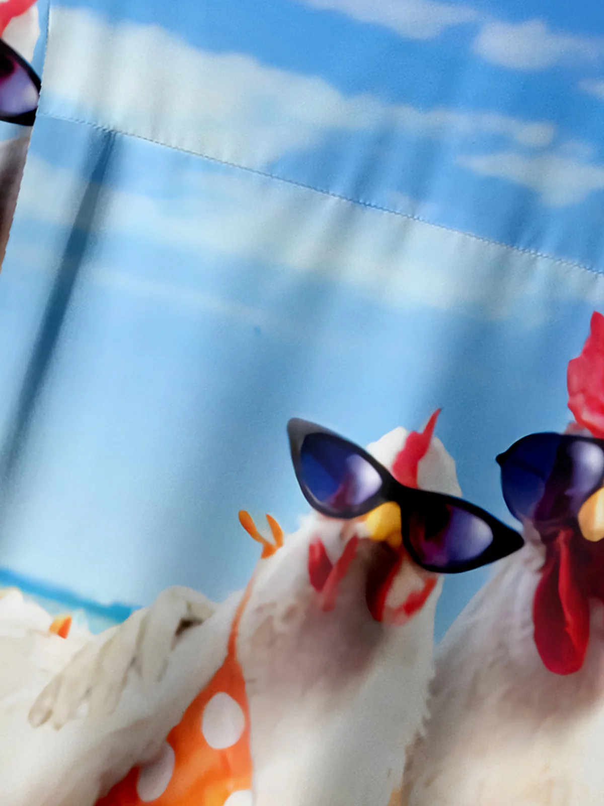 Rooster Chest Pocket Short Sleeve Casual Shirt