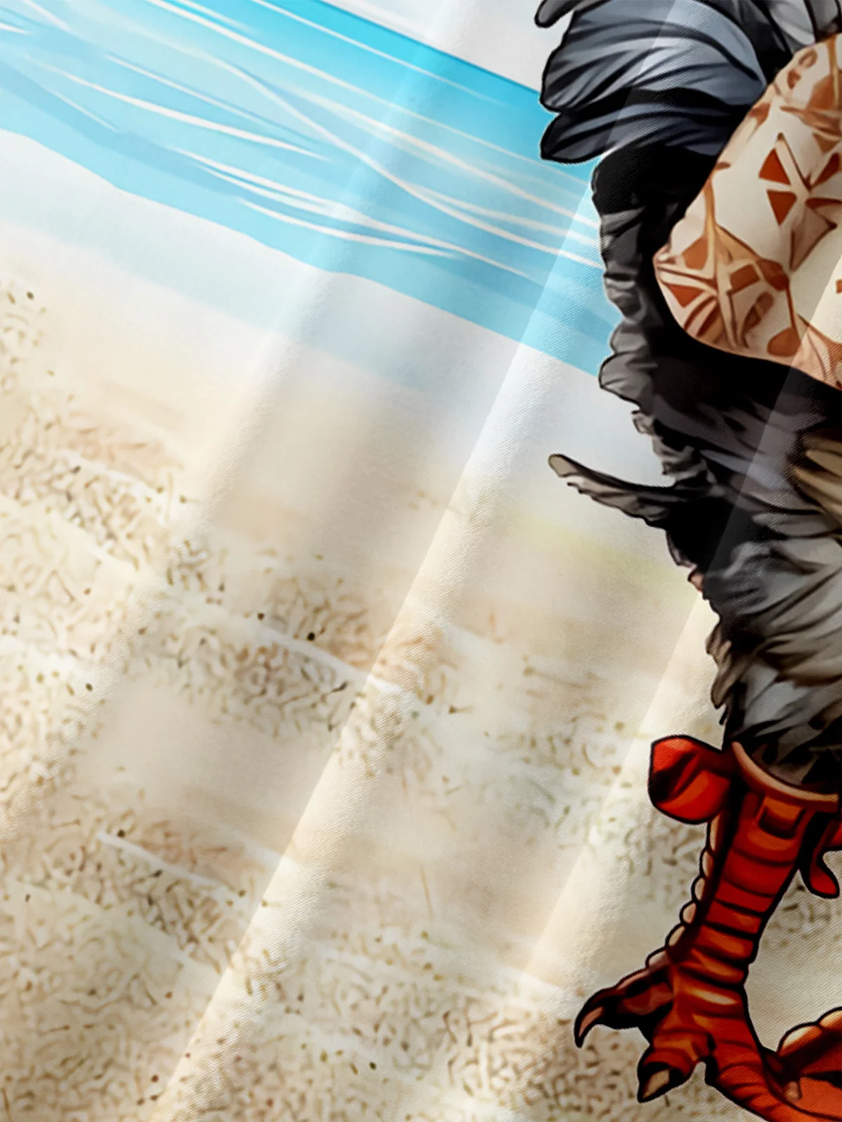 Cowboy Rooster Chest Pocket Short Sleeve Casual Shirt