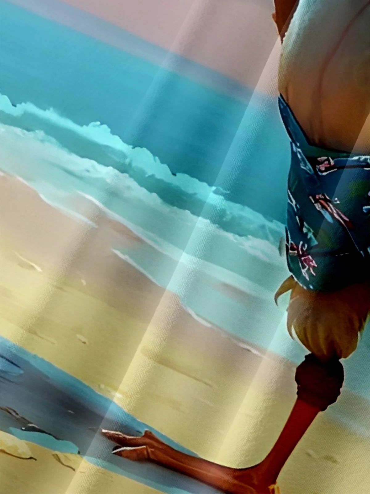 Moisture-wicking Beach Fun Chicken Chest Pocket Hawaiian Shirt